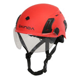 Maxbell Resistant Helmet with Visor Goggles for Outdoor Climbing Red Goggles