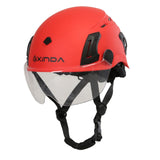 Maxbell Resistant Helmet with Visor Goggles for Outdoor Climbing Red Goggles