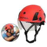 Maxbell Resistant Helmet with Visor Goggles for Outdoor Climbing Red Goggles