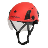 Maxbell Resistant Helmet with Visor Goggles for Outdoor Climbing Red Goggles