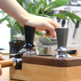 Maxbell Coffee Powder Distributor Leveler Tool Tamper Press Hammer Black 53mm