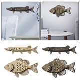 Maxbell Wood Fish Wall Decor Hanging Ornament Living Room Decoration Gray Pike