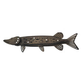 Maxbell Wood Fish Wall Decor Hanging Ornament Living Room Decoration Gray Pike