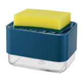 Maxbell Kitchen Soap Dispenser with Drainage Sponge Holder Soap Caddy Box Blue