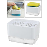 Maxbell Kitchen Soap Dispenser with Drainage Sponge Holder Soap Caddy Box White