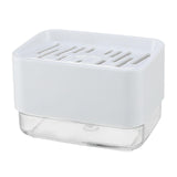 Maxbell Kitchen Soap Dispenser with Drainage Sponge Holder Soap Caddy Box White