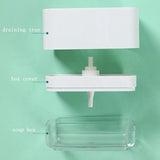 Maxbell Kitchen Soap Dispenser with Drainage Sponge Holder Soap Caddy Box White