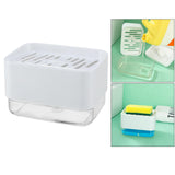 Maxbell Kitchen Soap Dispenser with Drainage Sponge Holder Soap Caddy Box White