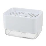 Maxbell Kitchen Soap Dispenser with Drainage Sponge Holder Soap Caddy Box White