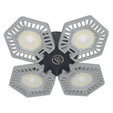 Maxbell Folding Deformable LED Garage Ceiling Lights Bulb E27 4 Panels 80W Grey