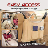 Maxbell Universal Car Net Pocket Handbag Holder Between Car Seat Storage Bag Beige