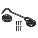 Maxbell 4 Inch Barn Door Lock Privacy Hook with Mounting Screws for Garage Closet Round Base