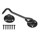 Maxbell 4 Inch Barn Door Lock Privacy Hook with Mounting Screws for Garage Closet Round Base