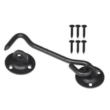 Maxbell 4 Inch Barn Door Lock Privacy Hook with Mounting Screws for Garage Closet Round Base