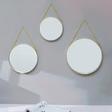 Maxbell Wall Hanging Mirror with Chain Bedroom Gold Frame Home Bathroom Decor M