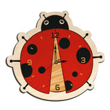 Maxbell Cute Animal Ladybird Wall Clock Round Clock Silent Non Ticking Decorative