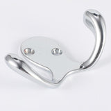 Maxbell Zinc Metal Alloy Double Hook Wall Door Towel Robe Coat Hats Hanger Silver