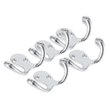 Maxbell Zinc Metal Alloy Double Hook Wall Door Towel Robe Coat Hats Hanger Silver