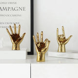 Maxbell Hand Gesture Sculpture Ornament Figurine Statue Office Cabinet Artwork A