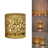 Maxbell Tabletop Iron Candle Holder Stand Hollow Mini Candlestick Holder Home Decor Style3