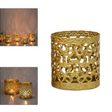 Maxbell Tabletop Iron Candle Holder Stand Hollow Mini Candlestick Holder Home Decor Style3