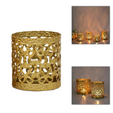 Maxbell Tabletop Iron Candle Holder Stand Hollow Mini Candlestick Holder Home Decor Style3
