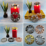 Maxbell Jar Candles Topper Candle Cover Candle Lid Shades Sleeve Leaves