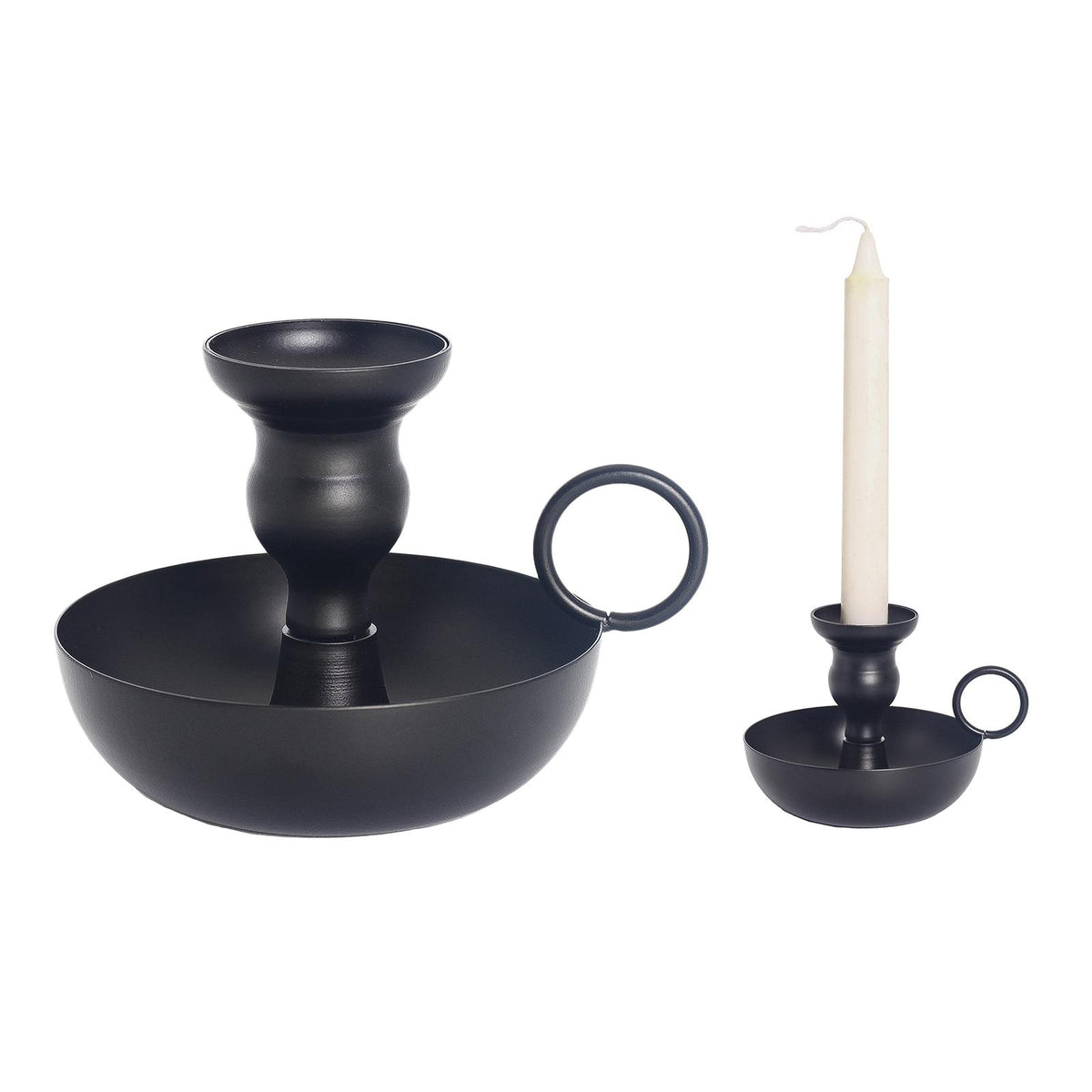 Maxbell Black Wrought Iron Taper Candle Holder Cone Candlestick Holder Dinning Party