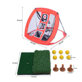 Maxbell Golf Chipping Net Golfing Target Practice Mat, Ball, Tees, Backyard Orange