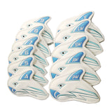 Maxbell 11pcs Waterproof Skull Golf Iron Head Cover Club Putter Headcover White Blue