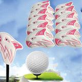 Maxbell 11pcs Waterproof Skull Golf Iron Head Cover Club Putter Headcover Pink White