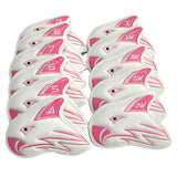 Maxbell 11pcs Waterproof Skull Golf Iron Head Cover Club Putter Headcover Pink White