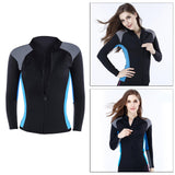 Maxbell Women Wetsuit Jacket Front Zip Top for Scuba Diving Swimming XL Blue