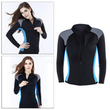 Maxbell Women Wetsuit Jacket Front Zip Top for Scuba Diving Swimming XL Blue