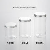 Maxbell 3Pcs Clear Empty PET Plastic Storage Containers Jars Pots w/Screw Top 800ml