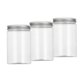 Maxbell 3Pcs Clear Empty PET Plastic Storage Containers Jars Pots w/Screw Top 800ml