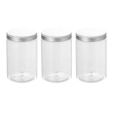 Maxbell 3Pcs Clear Empty PET Plastic Storage Containers Jars Pots w/Screw Top 800ml