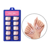 Maxbell 100 Pcs Ballerina Shape Full Cover Nails False Tips Fake Nails Nail Art  03