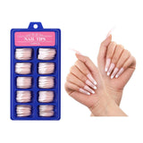 Maxbell 100 Pcs Ballerina Shape Full Cover Nails False Tips Fake Nails Nail Art  03