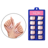 Maxbell 100 Pcs Ballerina Shape Full Cover Nails False Tips Fake Nails Nail Art  03