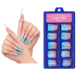 Maxbell 100 Pcs Ballerina Shape Full Cover Nails False Tips Fake Nails Nail Art  05