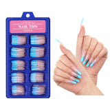 Maxbell 100 Pcs Ballerina Shape Full Cover Nails False Tips Fake Nails Nail Art  05