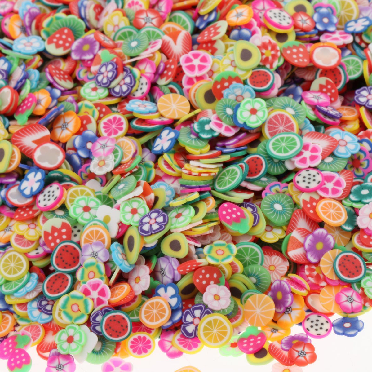 Maxbell 10000PCS Charms Slime Making Kit DIY Nail Art Charms Slime Flower Fruit