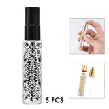 Maxbell 5pcs Travel Refillable Perfume Empty Bottle Glass 10ml Black