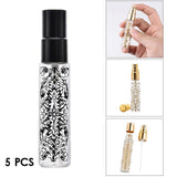 Maxbell 5pcs Travel Refillable Perfume Empty Bottle Glass 10ml Black