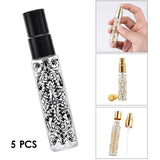 Maxbell 5pcs Travel Refillable Perfume Empty Bottle Glass 10ml Black