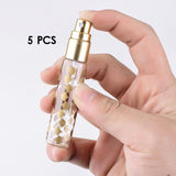 Maxbell 5pcs Travel Refillable Perfume Empty Bottle Glass 10ml Gold