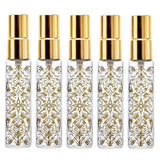 Maxbell 5pcs Travel Refillable Perfume Empty Bottle Glass 10ml Gold