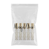 Maxbell 5pcs Travel Refillable Perfume Empty Bottle Glass 10ml Gold