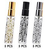 Maxbell 5pcs Travel Refillable Perfume Empty Bottle Glass 10ml Gold